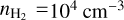 ${n_{{{\rm{H}}_2}}} = {10^4}{\rm{c}}{{\rm{m}}^{ - 3}}$