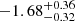 $ -1.68^{+0.36}_{-0.32} $
