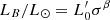 $ L_B/L_\odot = L^\prime_0 \sigma^\beta $