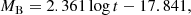 $$ \begin{aligned}&M_{\rm B} = 2.361 \log t -17.841, \end{aligned} $$