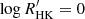 $ \log R_{\mathrm{HK}}^\prime = 0 $