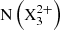 Mathematical equation: $ \rm{N}\left(\rm{X}_{3}^{2+}\right) $
