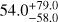 $54.0_{ - 58.0}^{ + 79.0}$