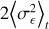 $2{\left\langle {\sigma _^2} \right\rangle _t}$