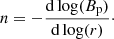 $$ \begin{aligned} n = -\frac{\mathrm{d}\log (B_{\rm p})}{\mathrm{d}\log (r)}\cdot \end{aligned} $$