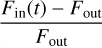 ${{{F_{{\rm{in}}}}\left( t \right) - {F_{{\rm{out}}}}} \over {{F_{{\rm{out}}}}}}$