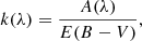 $$ \begin{aligned} k(\lambda ) = \frac{A(\lambda )}{E(B-V)}, \end{aligned} $$