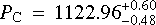 ${P_{\rm{C}}} = 1122.96_{ - 0.48}^{ + 0.60}\,{\rm{d}}$
