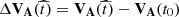 $ \Delta{\mathbf{V_A}}(\widehat{t}) = {\mathbf{V_A}}(\widehat{t}) - {\mathbf{V_A}}(t_0) $
