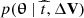 $ {p}(\boldsymbol{\uptheta}~|~\widehat{t}, \Delta {\mathbf{V}}) $