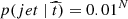 $ p(jet~|~\widehat{t}) = 0.01^N $