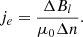 $$ \begin{aligned} j_e = \dfrac{\Delta B_l}{\mu _0 \Delta n} .\end{aligned} $$