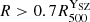 $ R > 0.7 {R_{500}^{\mathrm{Y}_\mathrm{{SZ}}}} $