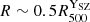 $ R \sim 0.5 {R_{500}^{\mathrm{Y}_\mathrm{{SZ}}}} $