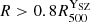 $ R > 0.8 {R_{500}^{\mathrm{Y}_\mathrm{{SZ}}}} $