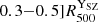 $ 0.3{-}0.5] {R_{500}^{\mathrm{Y}_\mathrm{{SZ}}}} $