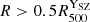 $ R > 0.5 {R_{500}^{\mathrm{Y}_\mathrm{{SZ}}}} $