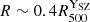 $ R\sim 0.4 {R_{500}^{\mathrm{Y}_\mathrm{{SZ}}}} $