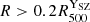 $ R > 0.2 {R_{500}^{\mathrm{Y}_\mathrm{{SZ}}}} $