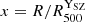 $ x=R/{R_{500}^{\mathrm{Y}_\mathrm{{SZ}}}} $
