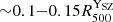 $ {\sim} 0.1{-}0.15 {R_{500}^{\mathrm{Y}_\mathrm{{SZ}}}} $