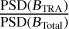 ${{{\rm{PSD}}\left( {{B_{{\rm{TRA}}}}} \right)} \over {{\rm{PSD}}\left( {{B_{{\rm{Total}}}}} \right)}}$