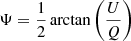 $ \Psi = \frac{1}{2} \arctan{\left(\frac{U}{Q}\right)} $