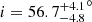$ i={56.7_{-4.8}^{+4.1}}^\circ $