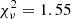 $ \chi^2_\nu = 1.55 $
