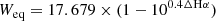 $$ \begin{aligned}&W_{\rm eq} =17.679\times (1-10^{0.4\Delta \mathrm{H}\alpha })\end{aligned} $$
