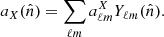 $$ \begin{aligned} a_{X}(\hat{n}) = \sum _{\ell m} a^{X}_{\ell m} Y_{\ell m}(\hat{n}). \end{aligned} $$
