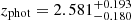 $ z_{\mathrm{phot}}=2.581_{-0.180}^{+0.193} $