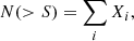 $$ \begin{aligned} N(>S)=\sum \limits _{i}X_i, \end{aligned} $$