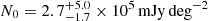$ N_0=2.7_{-1.7}^{+5.0}\times10^5\,\mathrm{mJy}\,\mathrm{deg}^{-2} $