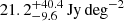 $ 21.2_{-9.6}^{+40.4}\,\mathrm{Jy}\,\mathrm{deg}^{-2} $