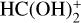 Mathematical equation: ${\rm{HC}}\left( {{\rm{OH}}} \right)_{\rm{2}}^{\rm{ + }}$