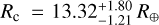 ${R_{\rm{c}}} = 13.32_{ - 1.21}^{ + 1.80}\,{R_ \oplus }$