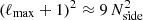 $ (\ell_{\mathrm{max}}+1)^2 \approx 9\,N_{\mathrm{side}}^2 $