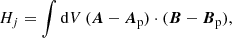 $$ \begin{aligned}&H_j = \int \mathrm{d}V \, (\boldsymbol{A}-\boldsymbol{A}_{\rm p}) \cdot (\boldsymbol{B}-\boldsymbol{B}_{\rm p}),\end{aligned} $$