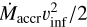 ${{{{\dot M}_{{\rm{accr}}}}\upsilon _{\inf }^2} \mathord{\left/ {\vphantom {{{{\dot M}_{{\rm{accr}}}}\upsilon _{\inf }^2} 2}} \right. \kern-\nulldelimiterspace} 2}$