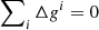 $ \sum\nolimits_i \Delta g^i = 0 $