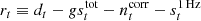 $$ \begin{aligned} r_{t} \equiv d_{t} - g s_{t}^{\mathrm{tot} } - n_{t}^{\mathrm{corr} } - s^\mathrm{1\,Hz }_{t} \end{aligned} $$