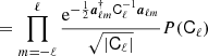 $$ \begin{aligned} &= \prod _{m=-{\ell }}^{\ell } \frac{\mathrm{e}^{-\frac{1}{2}{\boldsymbol{a}}_{\ell m}^{\dagger } \mathsf C _{\ell }^{-1} {\boldsymbol{a}}_{\ell m}}}{\sqrt{|\mathsf C _{\ell }|}} P(\mathsf C _{\ell }) \end{aligned} $$