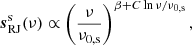 $$ \begin{aligned} {\boldsymbol{s}}_{\mathrm{RJ} }^{\mathrm{s} }(\nu ) \propto \left(\frac{\nu }{\nu _{0,\mathrm{s} }} \right)^{\beta + C\ln \nu /\nu _{0,\mathrm{s} }}, \end{aligned} $$