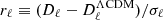 $ r_{\ell} \equiv (D_{\ell}-D_{\ell}^{\Lambda\mathrm{CDM}})/\sigma_{\ell} $