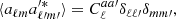 Mathematical equation: $$ \begin{aligned} \langle a_{\ell m}a_{\ell \prime m\prime }^{\prime *} \rangle = C_\ell ^{aa\prime }\delta _{\ell \ell \prime }\delta _{mm\prime }, \end{aligned} $$