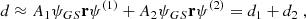 $$ \begin{aligned} d \approx A_1 {\psi _{GS}} \mathbf{{r}} {\psi ^{(1)}} + A_2 {\psi _{GS}} \mathbf{{r}} {\psi ^{(2)}} = d_1 + d_2 \; , \end{aligned} $$