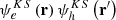 $ \psi_{e}^{KS}\left(\mathbf{r}\right)\psi_{h}^{KS}\left(\mathbf{r}^{\prime}\right) $