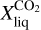 $X_{{\rm{liq}}}^{{\rm{C}}{{\rm{O}}_2}}$