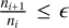 Mathematical equation: ${{{n_{i + 1}}} \over {{n_i}}} \le $